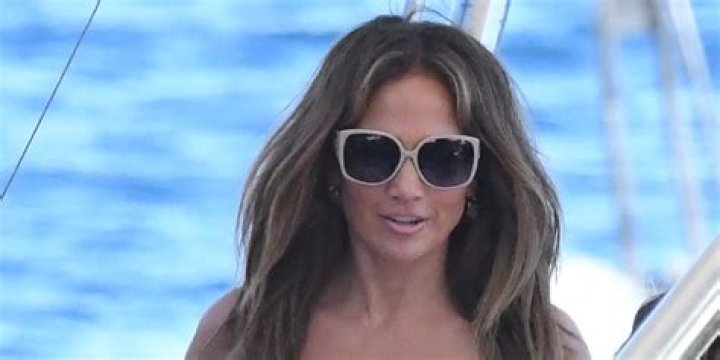 Jennifer Lopez in a bikini during her birthday celebrations