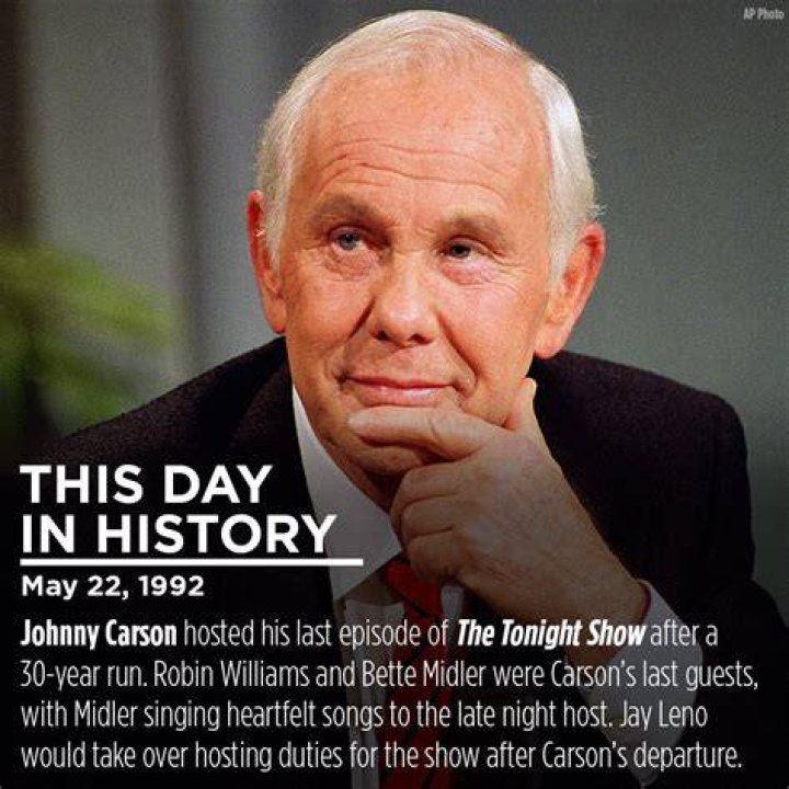 Johnny carson hosted his last episode of the tonight show on this day in 1992